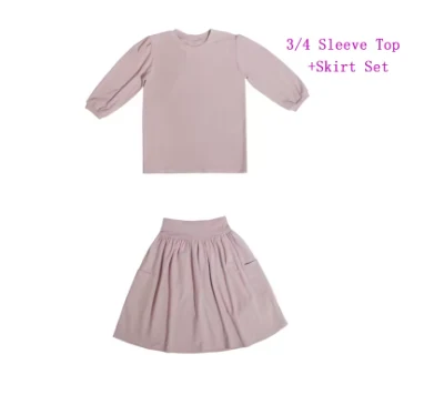 French Terry Pink Set 3/4 Sleeve