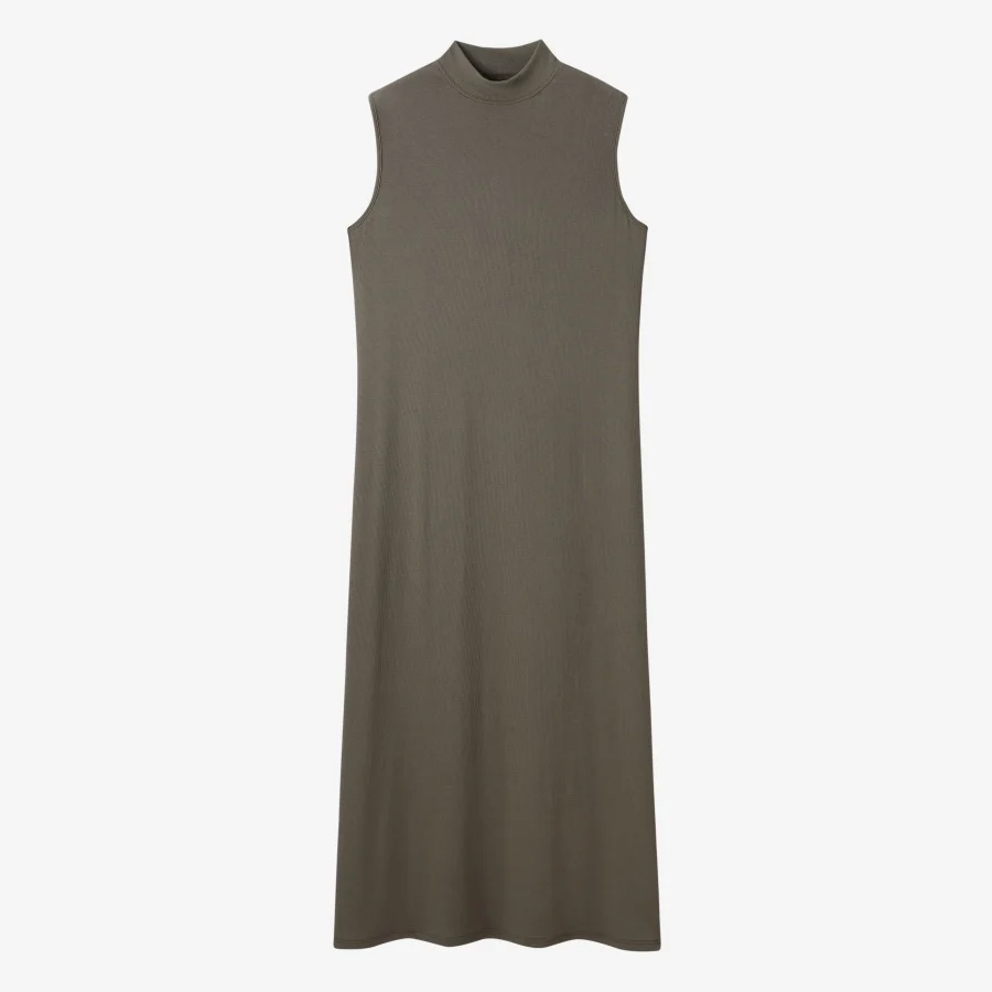 Cableknit Cardigan with Ribbed Maxi Olive - Image 12