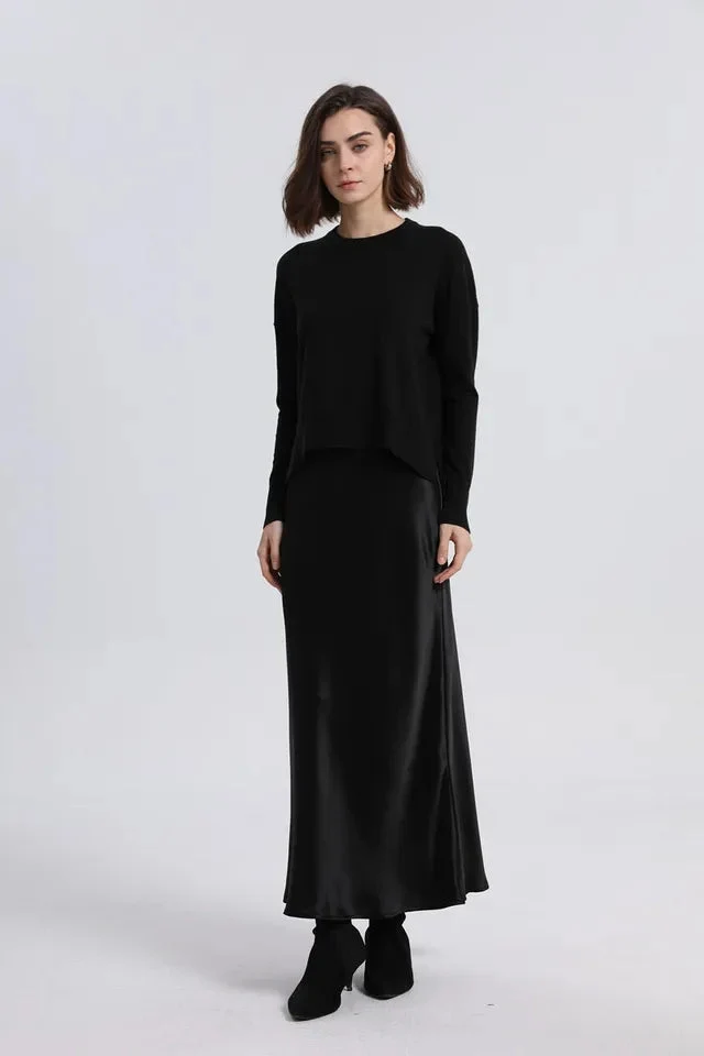 Olive Satin Knit 2pc - Image 3