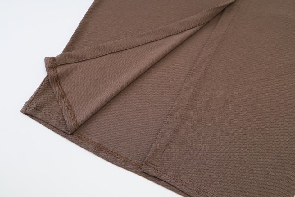 Brown Ribbed Patch Sleeve Set - Image 5