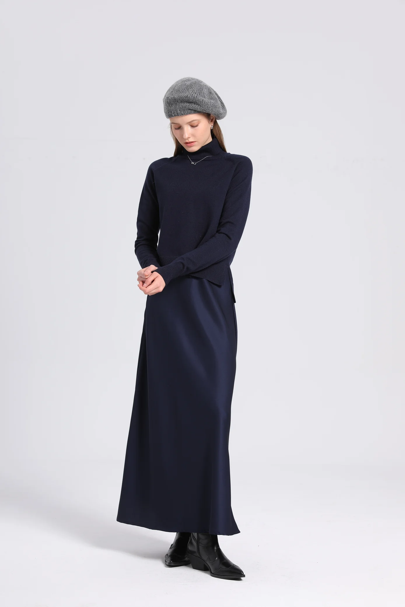 Satin Skirt x Knit Top - Image 2